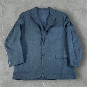 Richman Brothers Blazer Mens 44R Black Wool Herringbone Professional Tuxedo Suit